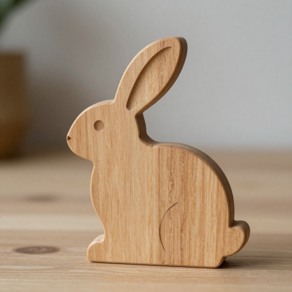 Collectie afgewerkt houten speelgoed gerangschikt op plank